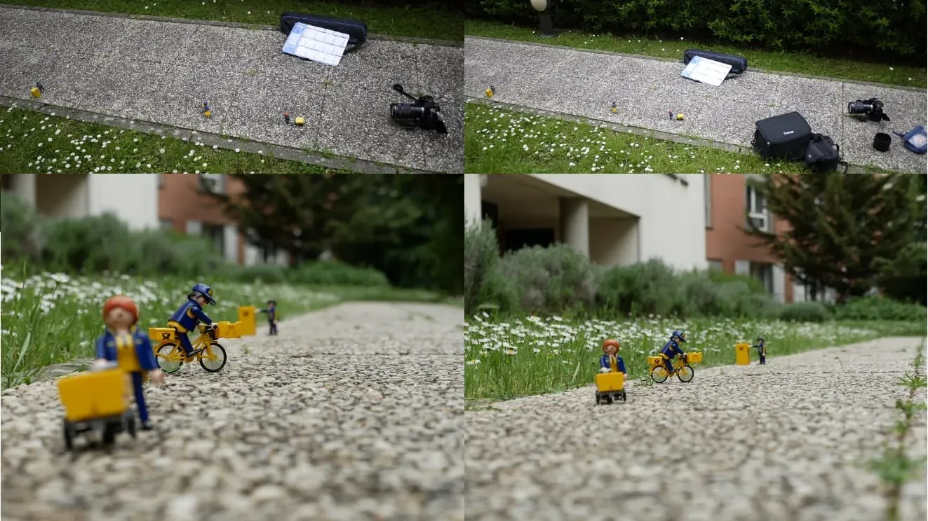 Profondeur_5 Montage montrant l’impact de la distance entre le sujet et l’appareil photo sur la profondeur de champ en macrophotographie